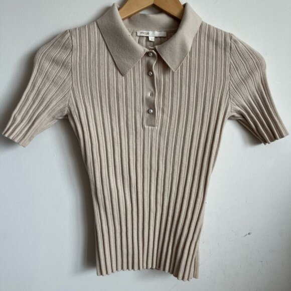 MAJE Ribbed Polo Sweater Top Wool-Blend Size 1 - Picture 2 of 2